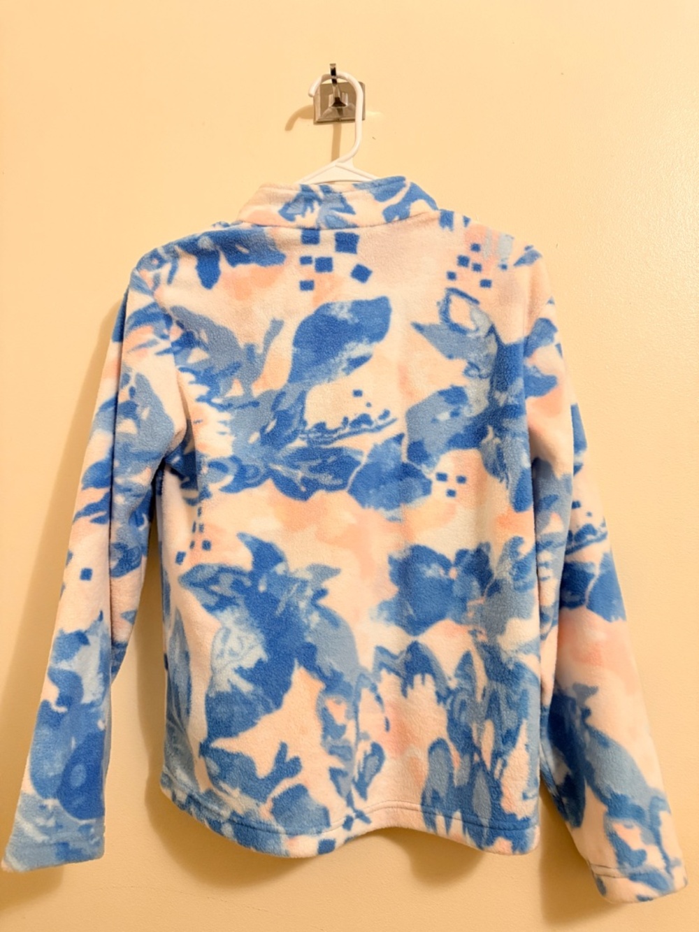 Eddie Bauer Kids Girls Fleece Jacket Size L (14/16) Blue Pink Floral Full Zip - Picture 7 of 14